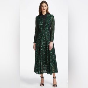 Cefinn lace dress, green & white leopard print. Size US 10. Worn once.